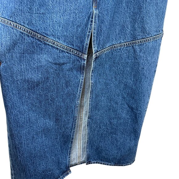 MADEWELL Denim Maxi Skirt Size 30 ( 8/10) Blue Long Casual Slit Jean Skirt - Picture 10 of 14
